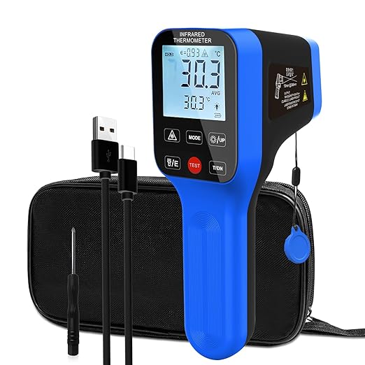 AIOMEST High Temp Thermometer Gun -58℉~2912℉, Pyrometer D:S=30:1 Dual Laser by AIOMEST