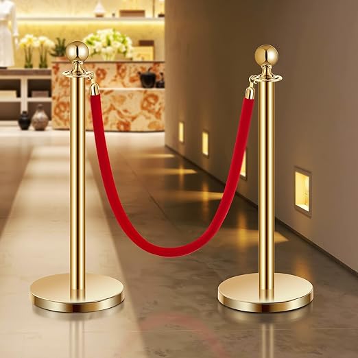 VEVOR Stanchions and Velvet Ropes 4Pcs, Hollow Base - Image 8
