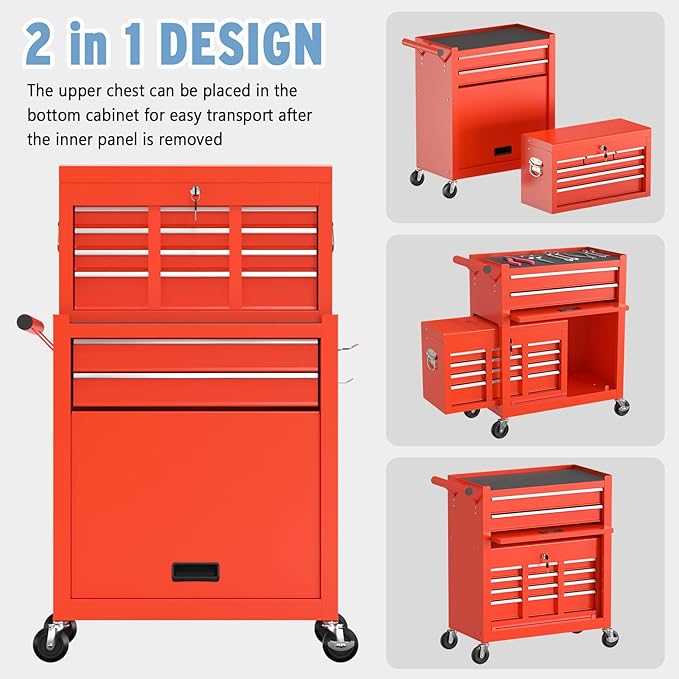 8 Drawer High Capacity Rolling Tool Chest, Tool Box - Image 8