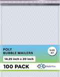 White Extra Large Poly Bubble Mailers 14.25x20 inch #7 | Self Seal Large Padded by MAILERVIEW