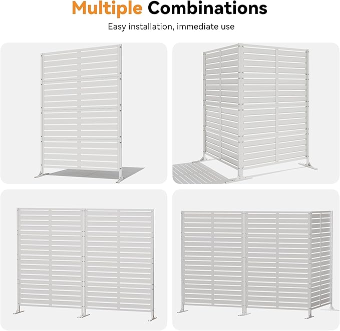 Modern Shade Metal Privacy Screen 72" H x 48" W, Freestanding Decorative - Image 6