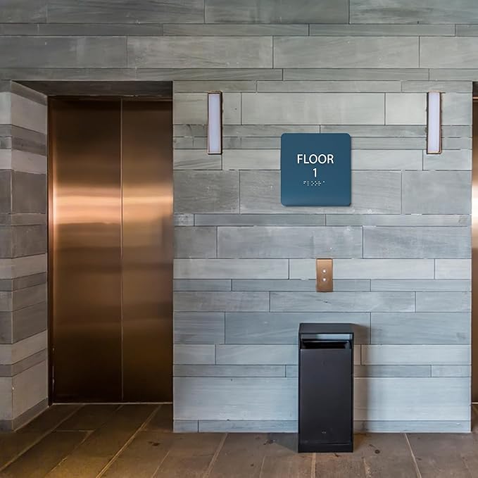 Navy ADA Floor 1 Sign with Braille – Made from Durable Acrylic and Ready to - Image 5