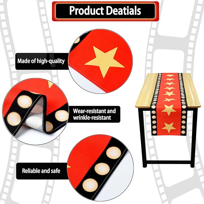 13 x 72 Inch Movie Night Table Runner - Image 3