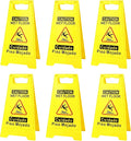 6 Pack Caution Wet Floor Sign, Bright Yellow, Double-Sided A-Frame Safety by Unknown