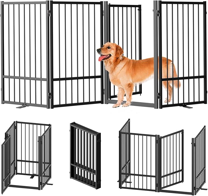 Full Metal Freestanding Dog Gate by SNUOWU