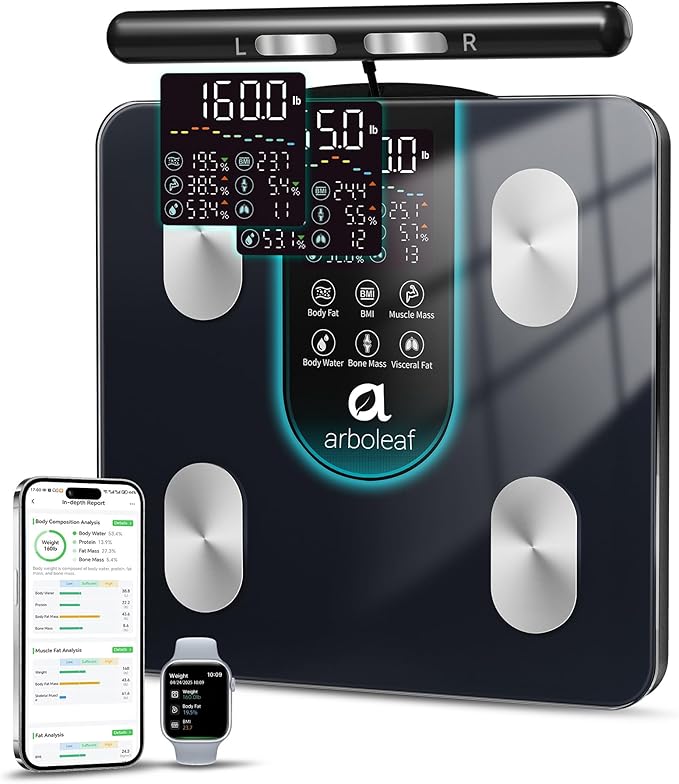 arboleaf Smart Scale for Body Weight, 8-Electrode Dual-Frequency BIA Bathroom by arboleaf