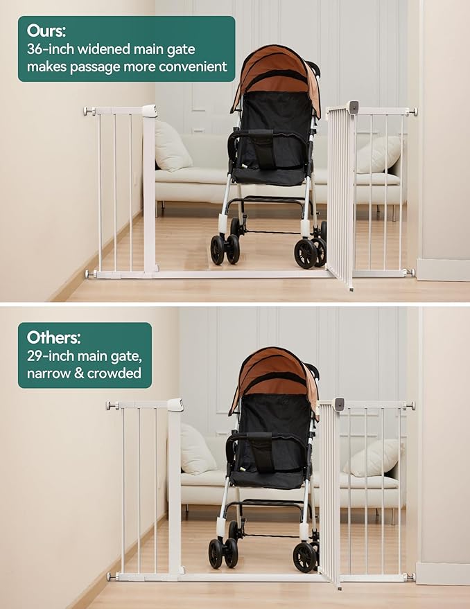 BABELIO 36-57" Extra Wide Baby/Chlid Gate, Auto Close Dog/Pet Barrier - Image 3