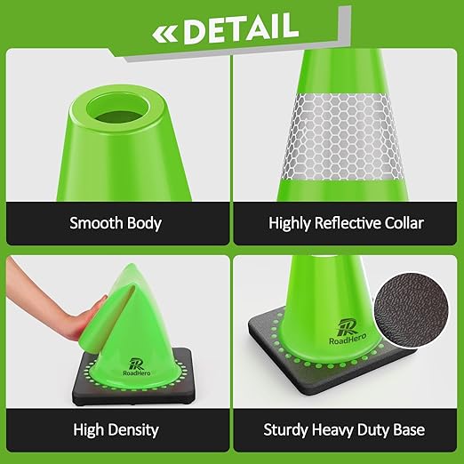 RoadHero 8 Pack Traffic Safety Cones 18 Inch - Image 5