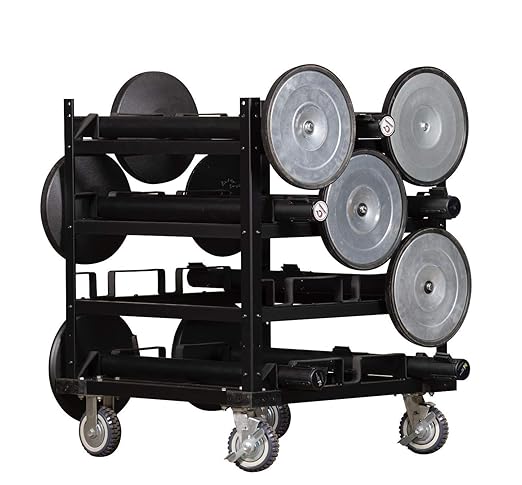 Trafford Industrial Stanchion Post Cart, 12 Posts, Horizontal Padded Storage - Image 4