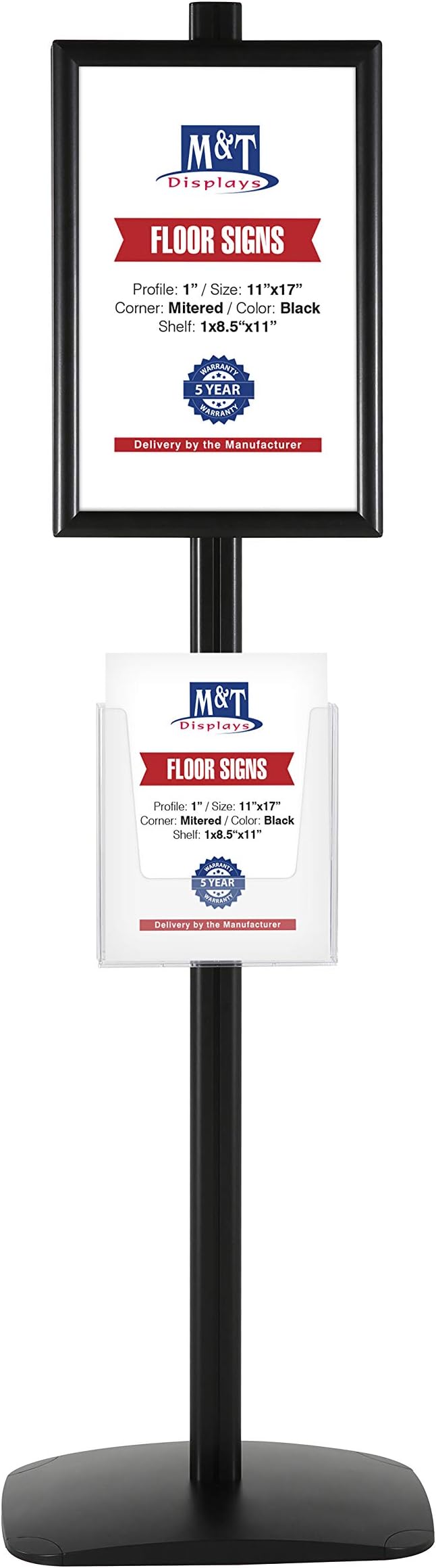 M&T Displays Free Standing Aluminum Display Stand Double Sided Document by MTDisplays