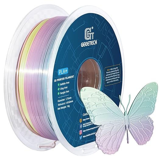 GEEETECH Silk Rainbow PLA Filament 1.75mm, 3D Printer Filament 1kg Spool - Image 2