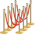 Stainless Steel Stanchion Post Queue 5 ft Red Velvet Rope Red Carpet Ropes and by DMSKY