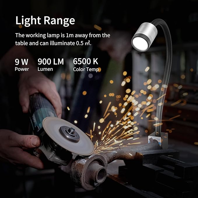Magnetic Light, Led Machine Light, Magnetic Gooseneck Work Light 900 Lumens 120 - Image 2