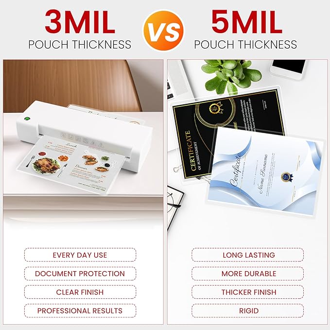 CAREGY Thermal Laminating Pouches, 250 Pack Laminating Sheets, 5 Mil, 9 x 11.5 - Image 4
