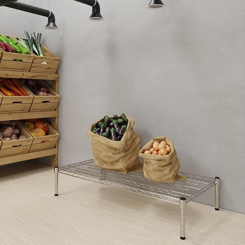 21''W x 42''L x 8''H Chrome Plated Wire Dunnage Rack | Off The Floor Storage - Image 2