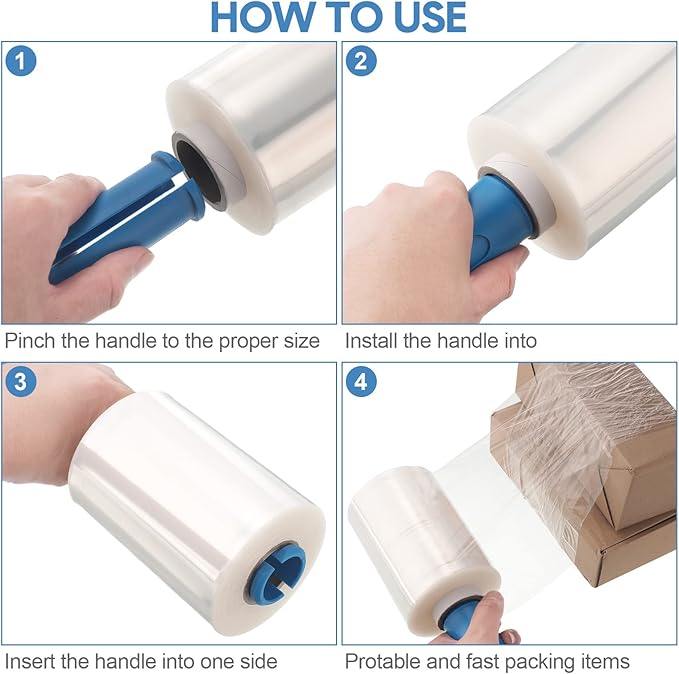 Jutom 8 Pcs Clear Stretch Wrap Roll Plastic Wrap - Image 4