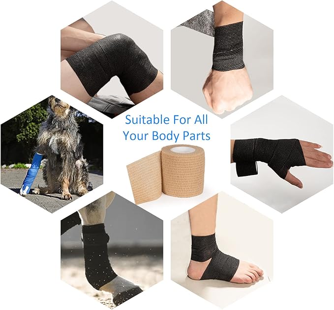 12Pcs 2'x 5 Yards Elastic Bandage Wrap Self Adherent Cohesive Wrap Bandages - Image 6