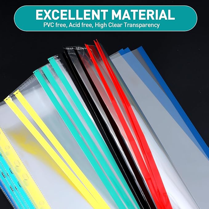 Sheet Protectors, PANDRI 200 Pack Color Heavy Duty Plastic Page Protectors - Image 4
