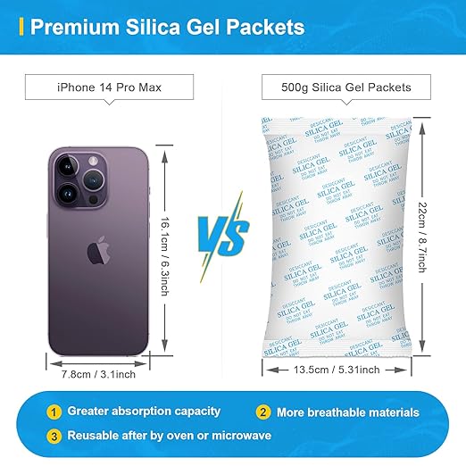 Desiccant Packs – 500 Gram 6 Packs Silica Packets - Image 3