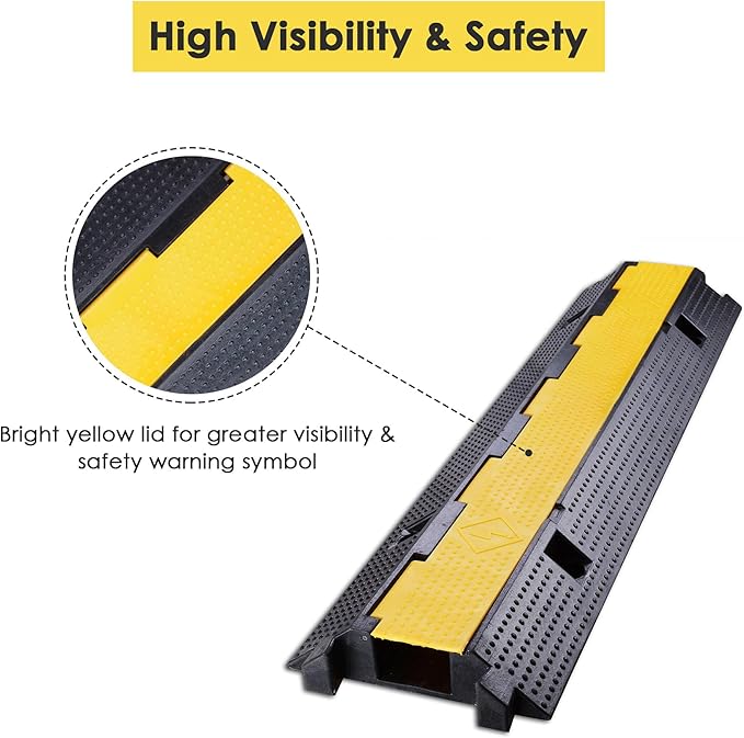 Yescom Cable Ramp Protector 1 Channel Garden Hose Protecitive 22000 Lbs Load - Image 3