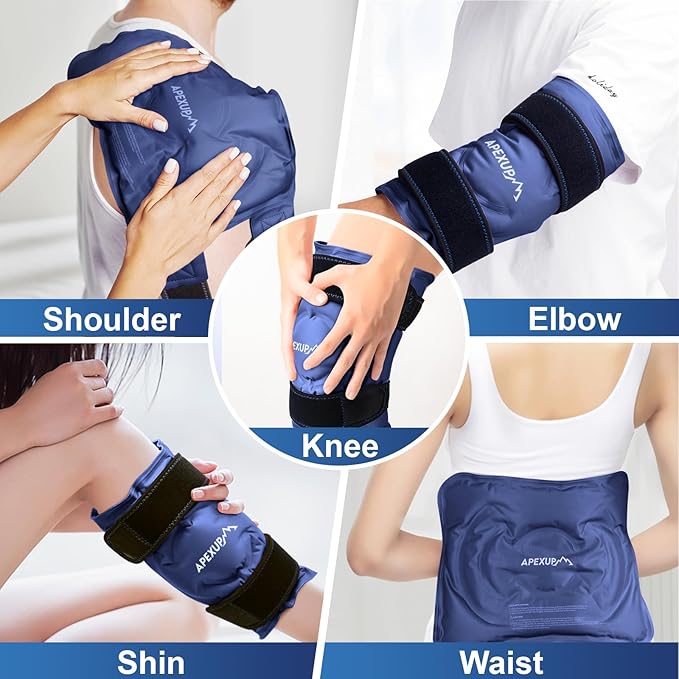 APEXUP Ice Pack for Knee Pain Relief, Large Reusable Wrap After Surgery - Image 7