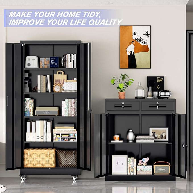 Pataku 73" Metal Storage Cabinet - Image 3