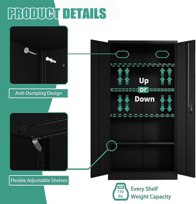 Black Metal Storage Cabinet - Image 5