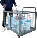 Platform Truck Cart with Cage 2200 lbs, 5-in-1 Folding Hand Truck with Wheels by Unknown