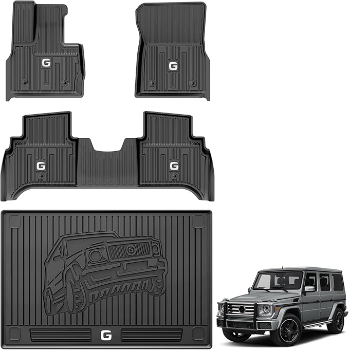 3W Floor Mats&Cargo Liner Fit for 2019-2024 2025 Mercedes-Benz G Class SUV TPE by 3W