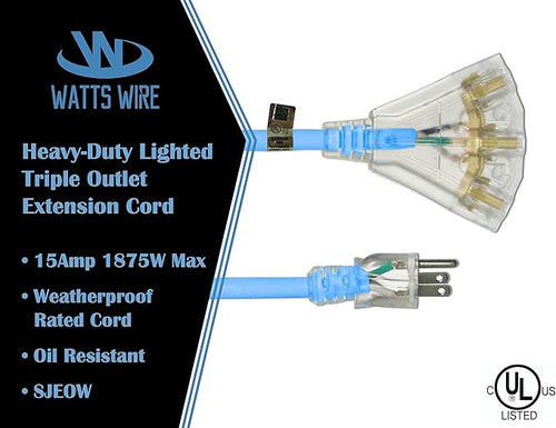 100 ft Extreme Cold Outdoor Extension Cord Waterproof - Image 2