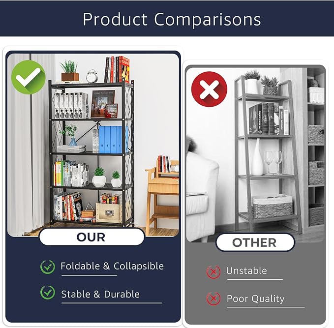 Lifetime Home 5-Tier Foldable Storage Shelf - Image 6
