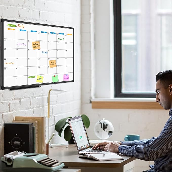 JILoffice Magnetic Dry Erase Calendar Whiteboard, 1 Month White Board Calendar - Image 5