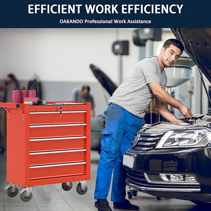 5-Drawer Metal Rolling Tool Chest - Image 7