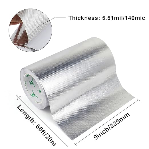 BOMEI PACK Adhesive Aluminum Foil Heat Shield Tape Barrier, Fiberglass Thermal - Image 2