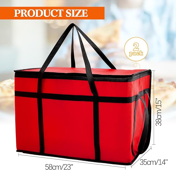Maxcheck 2 Pcs Insulated Bags for Food Delivery XXXL Large Capacity Hot Grocery - Image 2