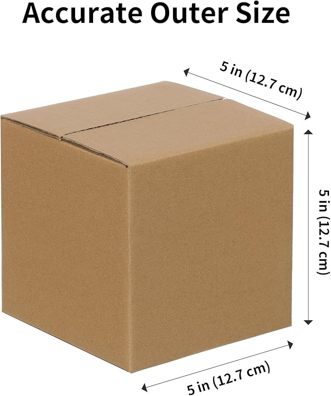 FARRAY 100 Pack Shipping Boxes 5x5x5 inches, Study Corrugated Small Cardboard - Image 2