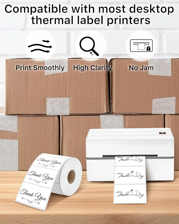 iEager 3" x 2" Thermal Labels, Rectangle Thermal Printer Stickers, - Image 6