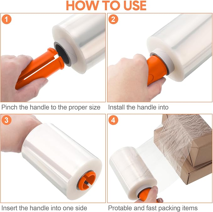 Jutom 8 Pcs Clear Stretch Wrap Roll Plastic Wrap - Image 3