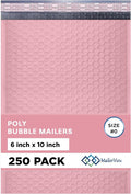 Light Pink Small Poly Bubble Mailers 6x10 inch #0 | Self Seal Padded Envelopes by MAILERVIEW