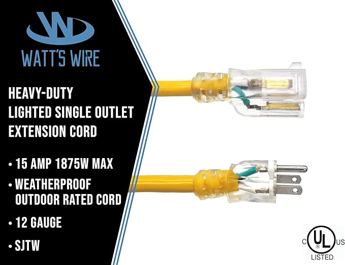 25 ft Outdoor Extension Cord Waterproof - Image 2