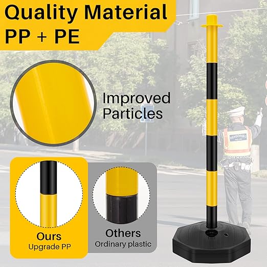 Konohan 2 Sets 34 Inch Parking Cone Delineators Post Traffic Cone Plastic - Image 5