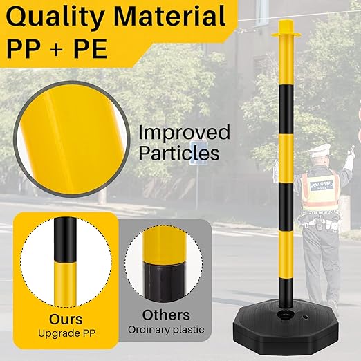 Konohan 12 Sets 34 Inch Parking Cone Delineators Post Traffic Cone Plastic - Image 4