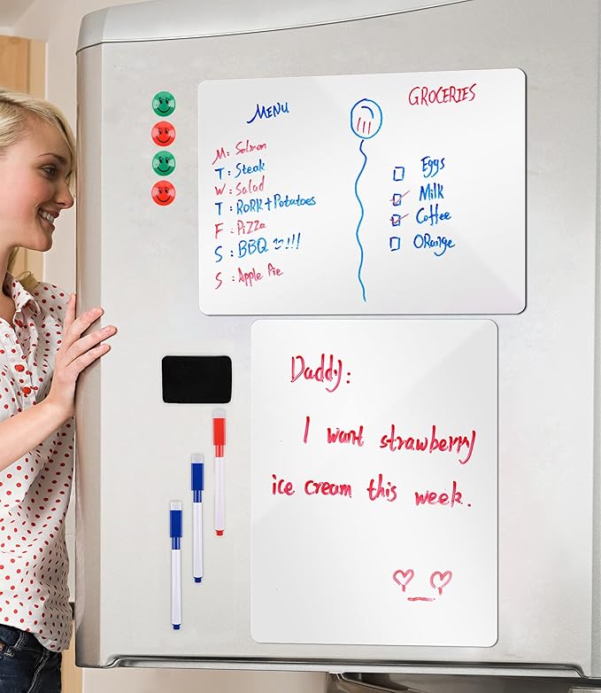 Magnetic Whiteboard for Fridge, 2 Pack 12x16 Inch Dry Erase Board for - Image 2