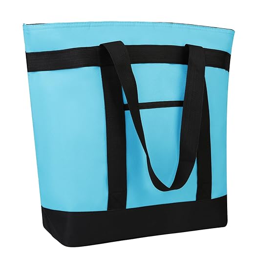 Insulated Reusable Tote Bag for Grocery Shopping for Women/Men, Pizza/Food by CIVJET