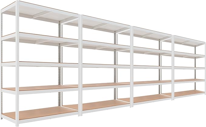 HOMEDANT House 5 Tier Laminated Metal Shelving Unit Adjustable Storage Utility by TheBestOrganizingSolution
