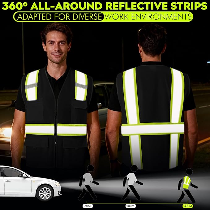 BeautyWill 10/20 Pack Custom Logo Safety Vest, Bulk High Visibility Class 2 - Image 2