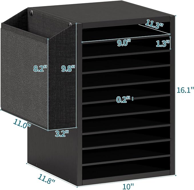 Office Mail Sorter, Wooden Paper Organizer - Image 5