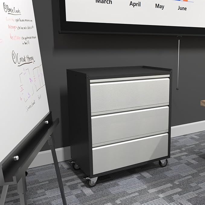 3 Drawer Rolling Garage Storage Cabinet, Small Metal Tool Cabinet - Image 7