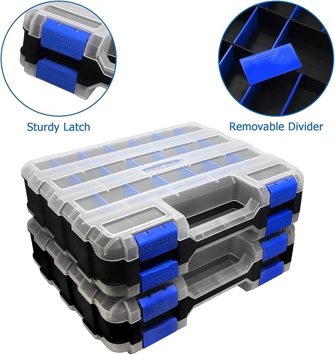 Double Side Tool Box Organizer, Hardware Storage Box, Portable Small Parts - Image 4