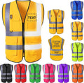 Custom Safety Vest for Men High Visibility Protective Workwear 5 Pockets Class 2 by YAEILOV